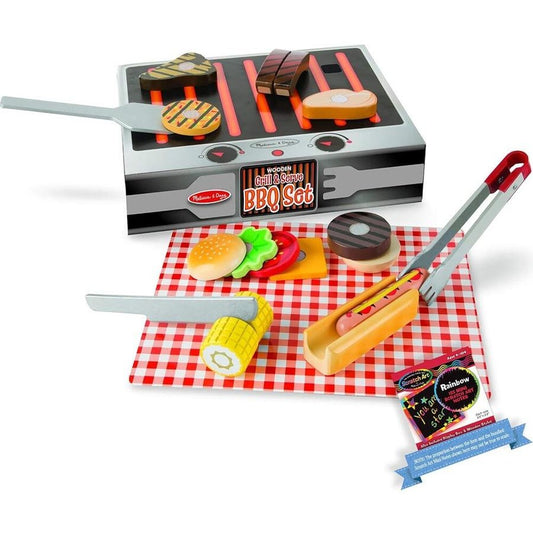 Grill & Serve BBQ Set - Wooden Play Food