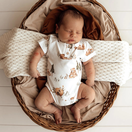 Bears Short Sleeve Organic Bodysuit