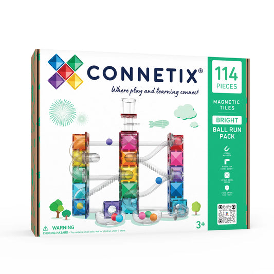 Ball Run Bright Pack 114 pc - Connetix Tiles