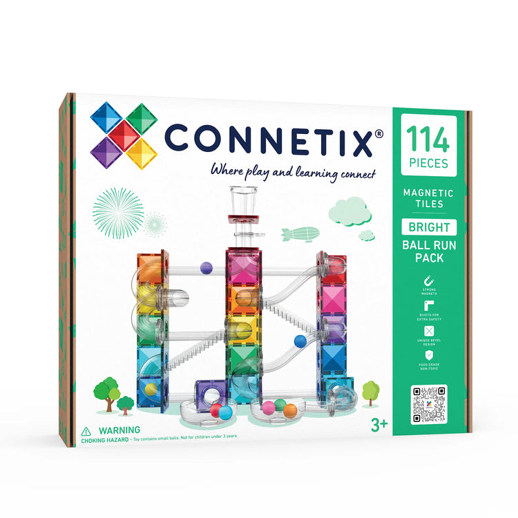 Ball Run Bright Pack 114 pc - Connetix Tiles