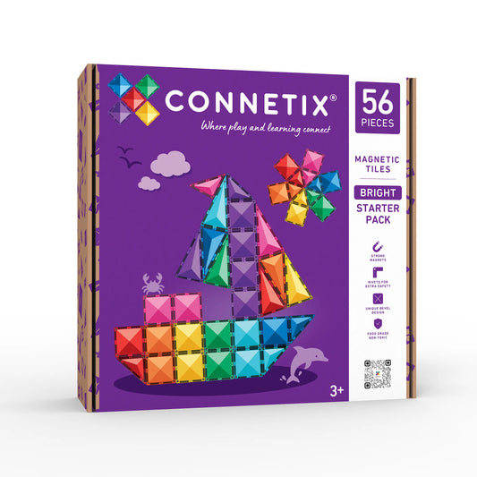 Connetix Tiles - Bright Starter Pack - 56 Piece