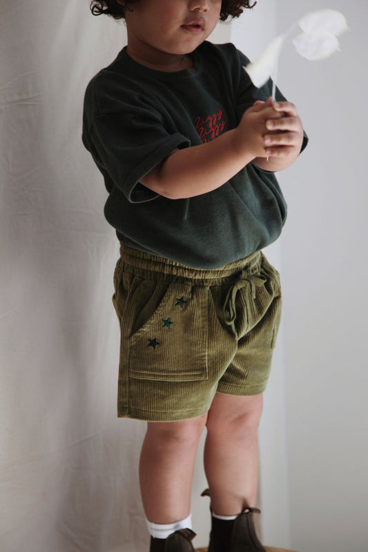 CORD SHORTS | EVERGREEN