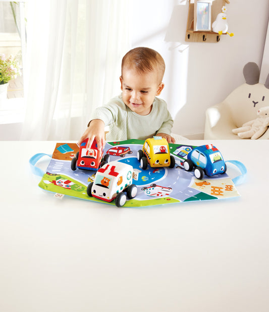 Pull-Back Plush Car Set