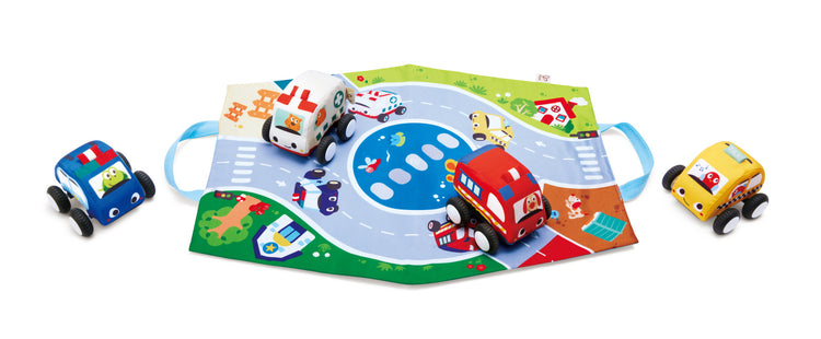 Pull-Back Plush Car Set