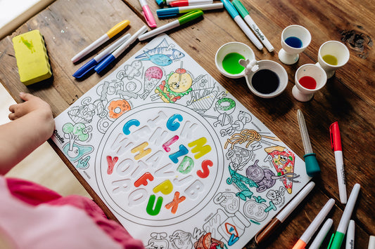 Alphabet Soup Reusable Colour-in Placemat