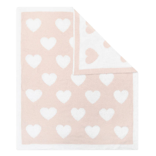 Living Textiles Chenille Baby Blanket Pink Hearts