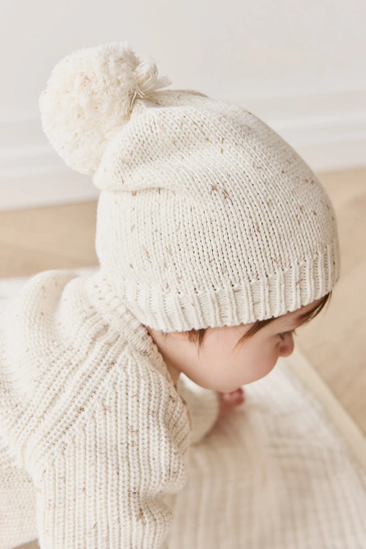 Ethan Beanie - Oatmeal Hay Fleck