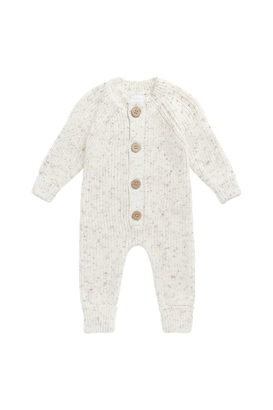 Alfie Knitted Onepiece - Oatmeal Hay Fleck