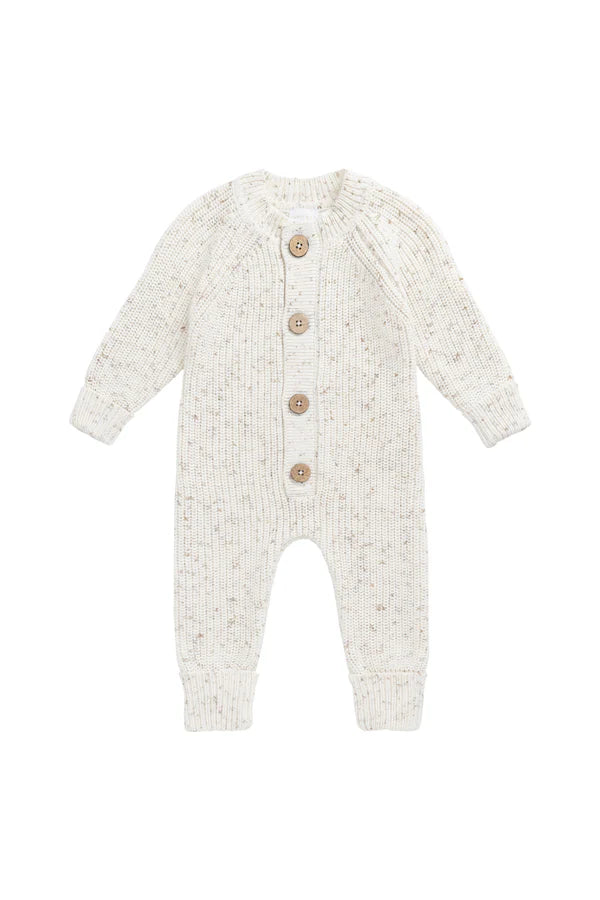 Alfie Knitted Onepiece - Oatmeal Hay Fleck