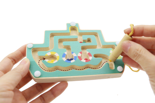 Wooden Magnetic Labyrinth - Vehicles