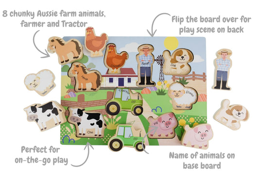 Aussie Farm Wooden Chunky Puzzle