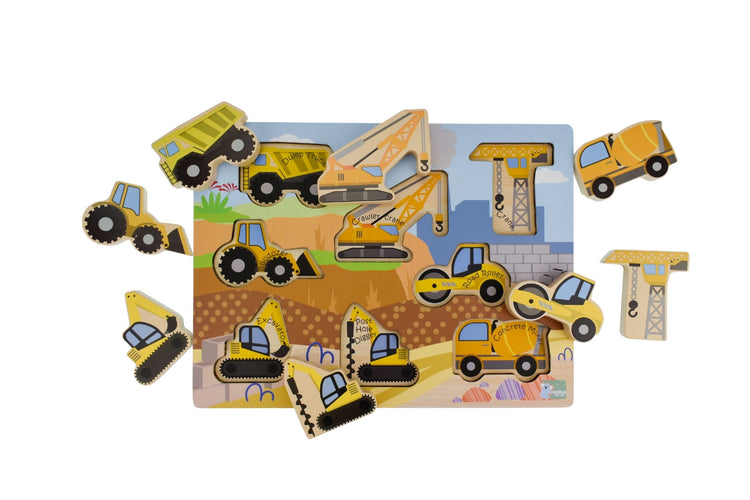 Wooden Chunky Construction Vehicle Puzzle
