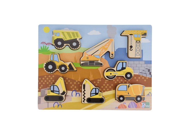 Wooden Chunky Construction Vehicle Puzzle
