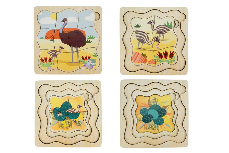 Bush Buddies Life Cycle Layer Puzzle - Emu