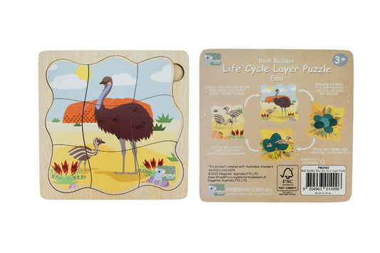 Bush Buddies Life Cycle Layer Puzzle - Emu