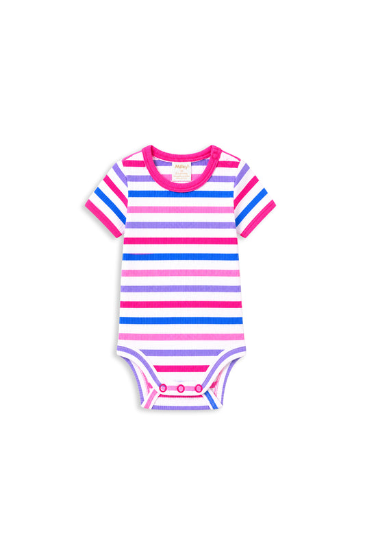 Pretty Pink Stripe Rib Bubbysuit