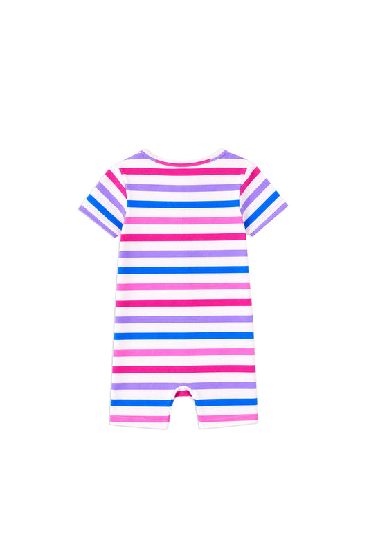 Pretty Pink Stripe Rib Romper