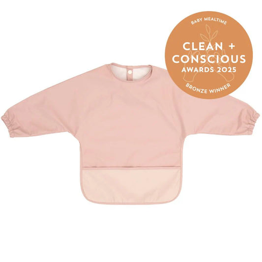 Recycled Long Sleeve Smock Bib - Pink