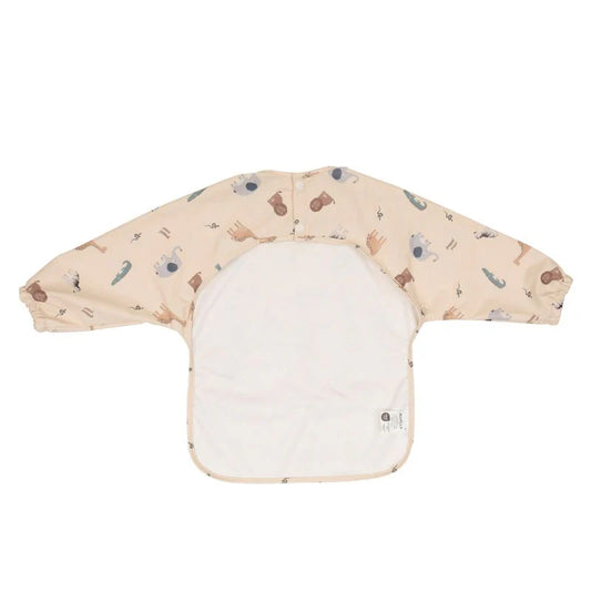 Recycled Long Sleeve Smock Bib - Wild Animals