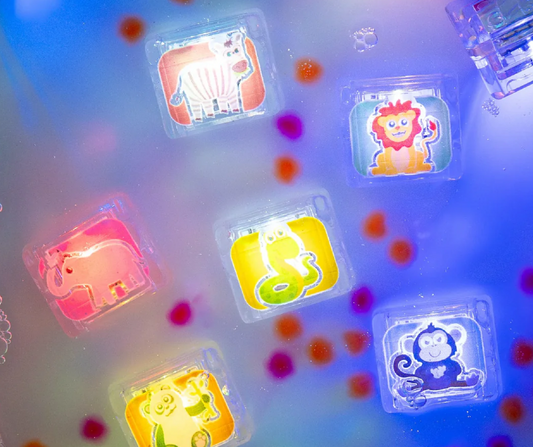 Limited Edition Light-Up Cubes, 6-Pack Zoo Animals