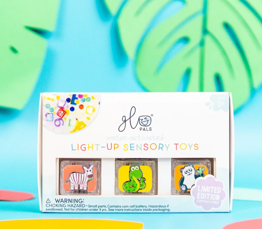 Limited Edition Light-Up Cubes, 6-Pack Zoo Animals