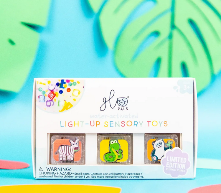 Limited Edition Light-Up Cubes, 6-Pack Zoo Animals