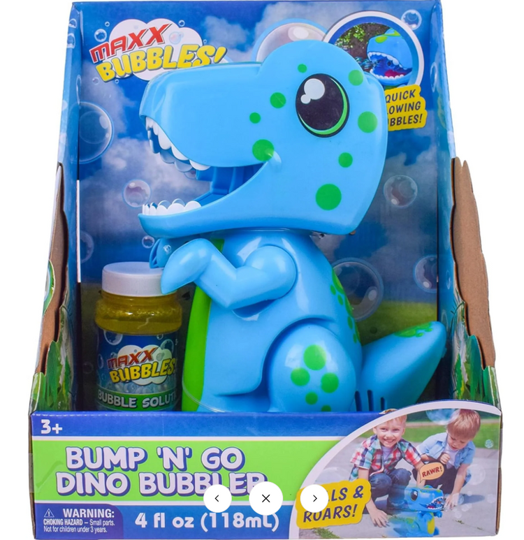 Maxx Bubbles Bump N Go Dino Bubbler Blue