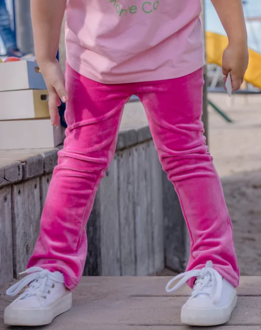Pink Lemonade Velour Flares