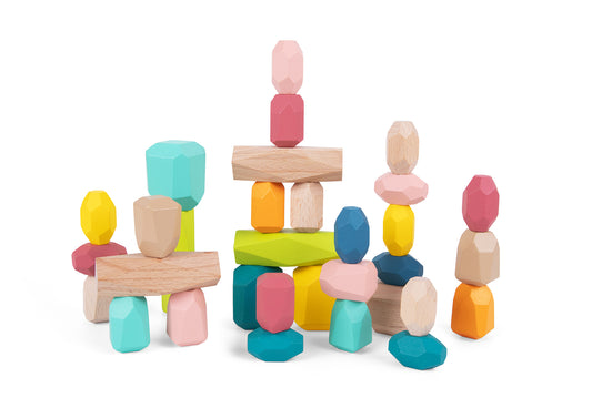 Wooden Stacking Stones - 32 PCS