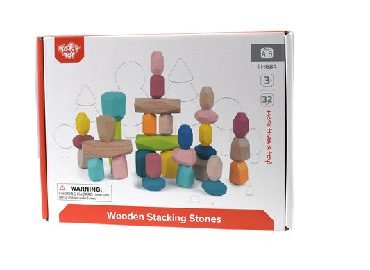 Wooden Stacking Stones - 32 PCS