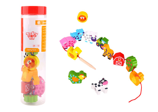 Lacing Blocks | Farm Animals