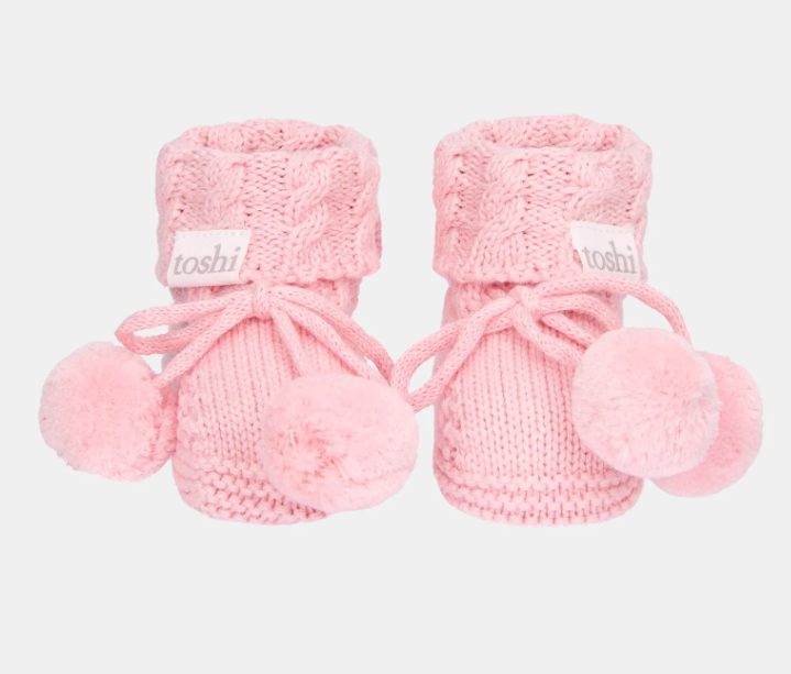 Organic Booties Yummy Misty Rose