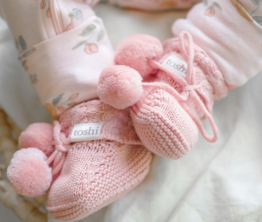 Organic Booties Yummy Misty Rose