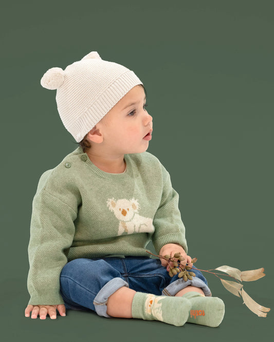 Organic Beanie Snowy Cream