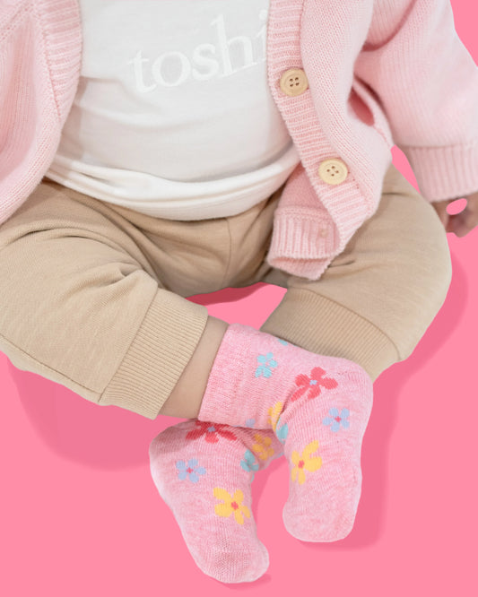 Organic Socks Ankle Jacquard Daisy
