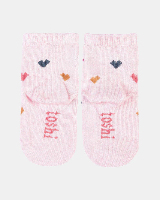 Organic Socks Ankle Jacquard Hearts