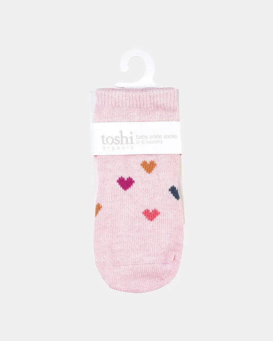 Organic Socks Ankle Jacquard Hearts