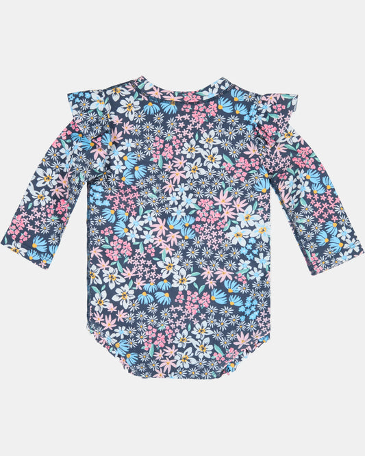 Swim Onesie L/S Ripple - Wattle Dusk