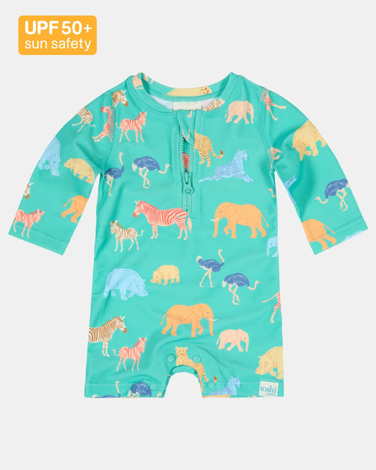 Swim Onesie L/S Splash - Congo Seagrass
