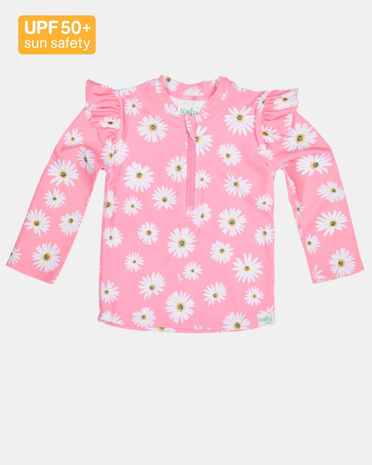 Swim Rashie L/S Ripple - Daisy Watermelon