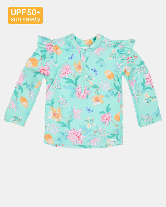 Swim Rashie L/S Ripple - Waratah Mint