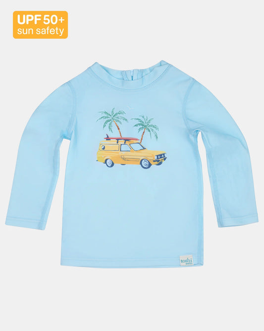 Swim Rashie L/S Splash - Swell Seekers Sky