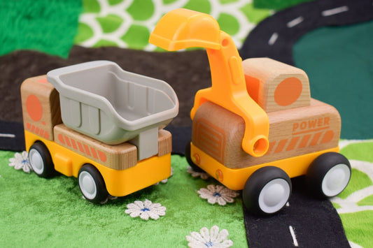 Wooden Friction Dump Truck With Sound And Light