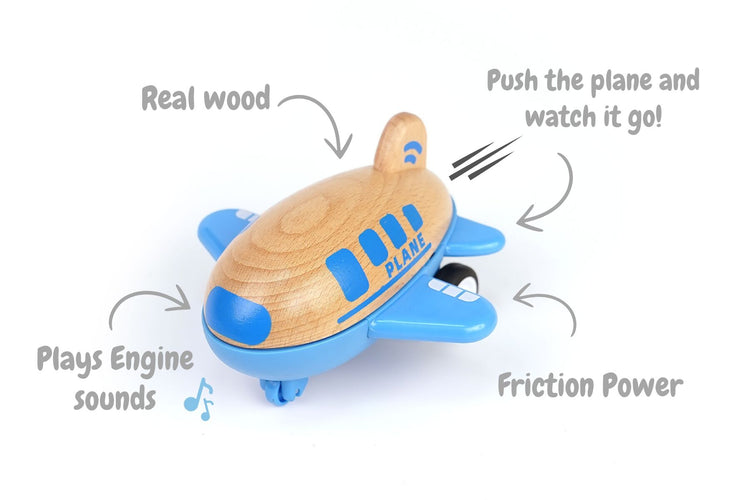 Wooden Racer Plane Airplane With Sound
