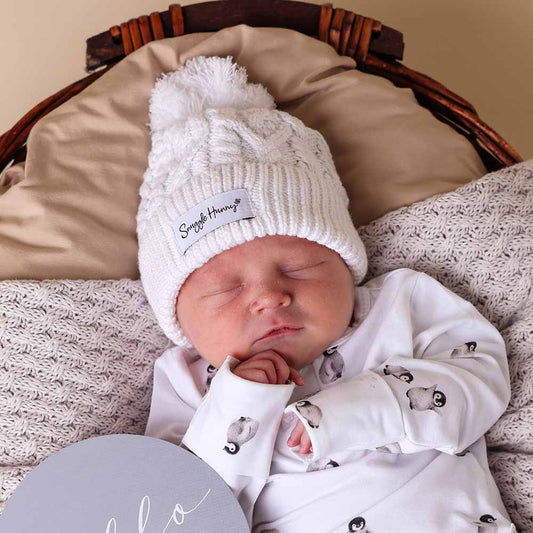 White Organic Baby Knit Beanie