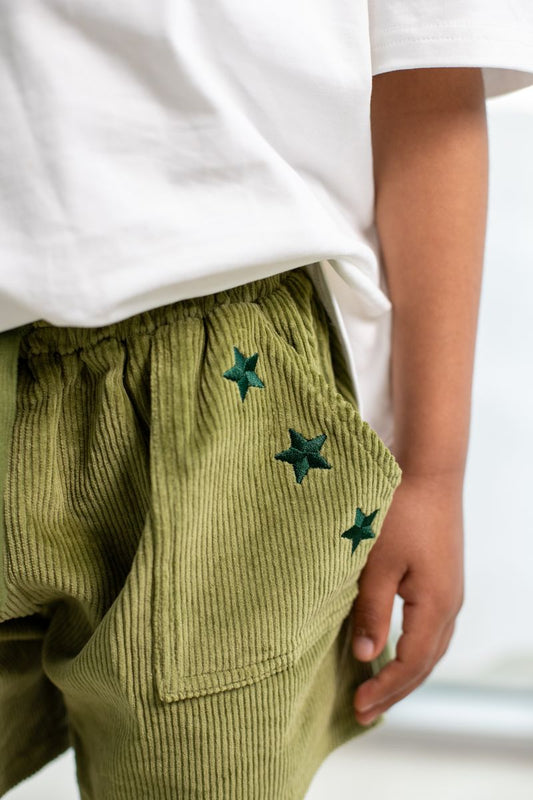 CORD SHORTS | EVERGREEN