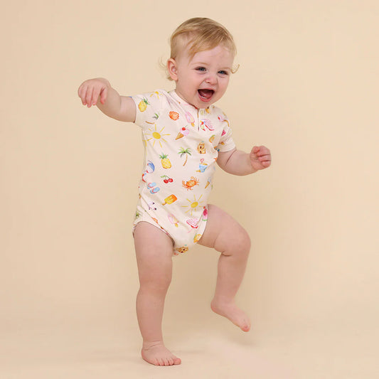 Beach Fun Short Sleeve Organic Bodysuit