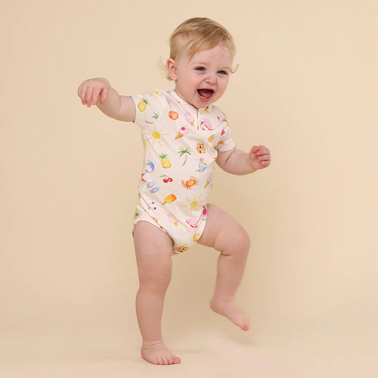 Beach Fun Short Sleeve Organic Bodysuit