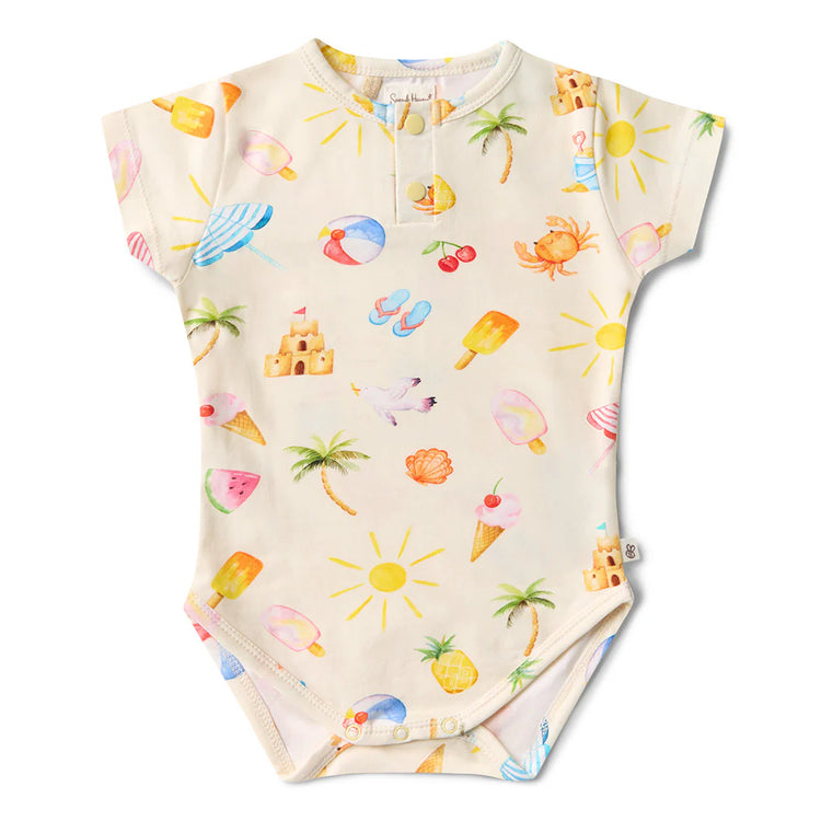 Beach Fun Short Sleeve Organic Bodysuit