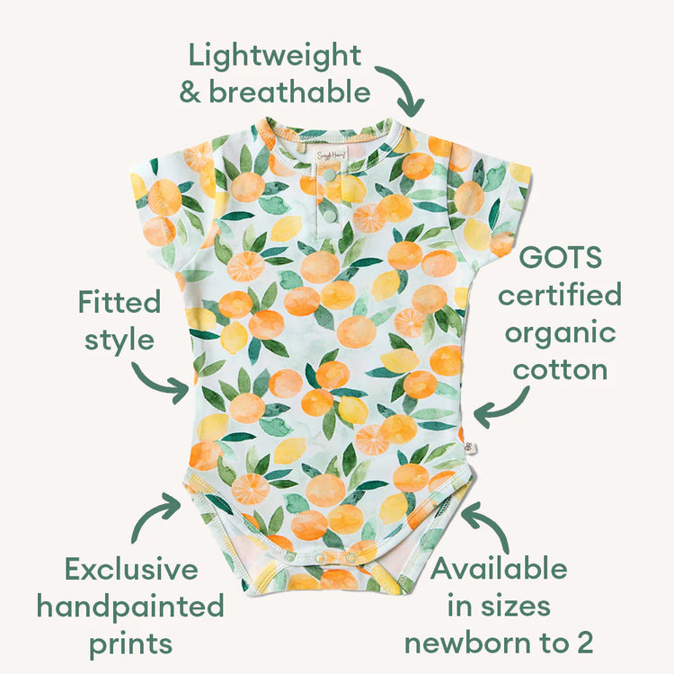 Citrus Squeeze Short Sleeve Organic Bodysuit